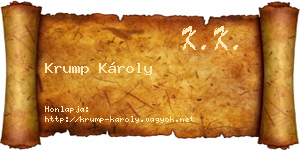 Krump Károly névjegykártya